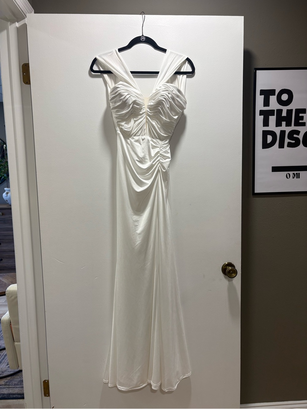 BHLDN Ivory Ruched V-Neck Bridal Gown